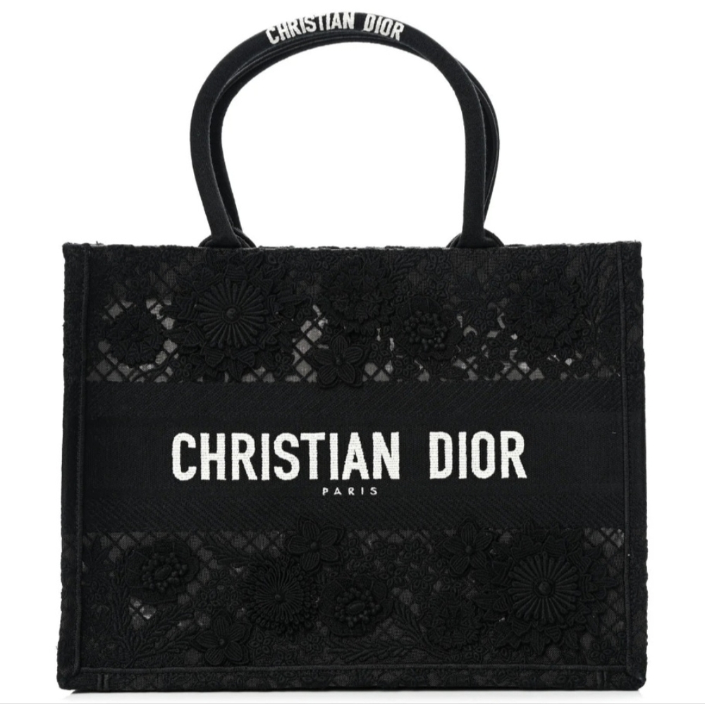 Dior Medium Embroidered D-Lace Book Tote